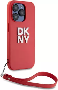 Чехол DKNY Stack с ремешком для iPhone 15 Pro Max, розовый