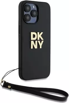 Чехол DKNY Stack с ремешком для iPhone 15 Pro Max, черный