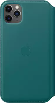 Чехол для iPhone 11 Pro Max Folio, кожа, «зелёный павлин»