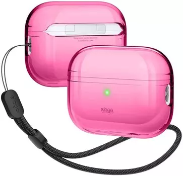 Чехол Elago Clear Round strap для AirPods Pro 2, розовый