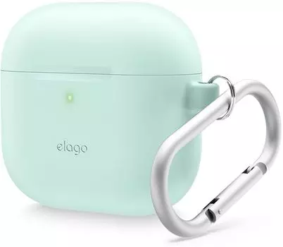 Чехол Elago Silicone Hang для AirPods 4, силикон, мятный
