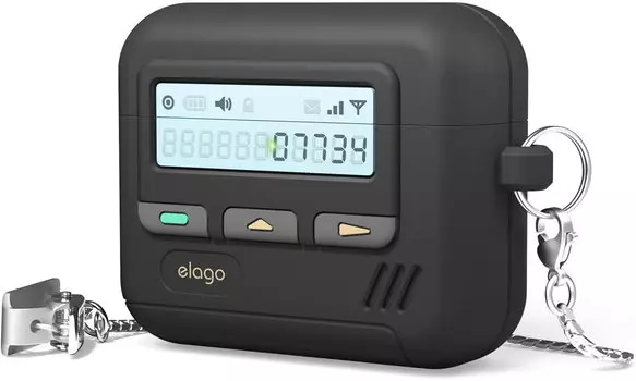 Чехол Elago Unique Pager для AirPods 4, силикон, черный