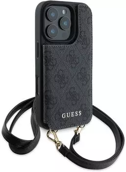 Чехол Guess Crossbody MagSafe для iPhone 16 Pro Max, черный