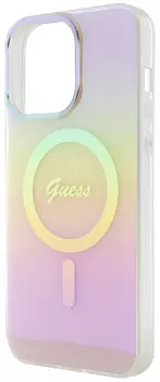 Чехол Guess Peony glitter для iPhone 15 Pro Max MagSafe, розовый