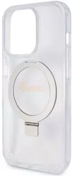 Чехол Guess Script Ring для iPhone 15 Pro MagSafe, прозрачный