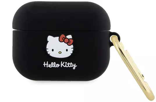 Чехол Hello Kitty 3D Head для Airpods Pro, черный
