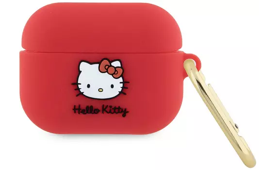 Чехол Hello Kitty 3D Head для Airpods Pro, фуксия