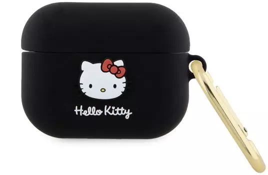 Чехол Hello Kitty 3D Head для Airpods Pro, черный