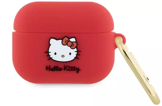Чехол Hello Kitty 3D Head для Airpods Pro, фуксия