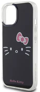 Чехол Hello Kitty Face для iPhone 15, черный