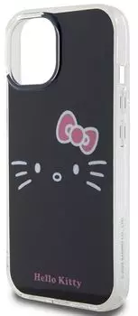 Чехол Hello Kitty Face для iPhone 15, черный
