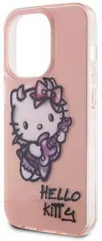 Чехол Hello Kitty Graffiti Guitar для iPhone 15 Pro, розовый