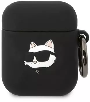 Чехол Karl Lagerfeld Choupette 3D для AirPods 1/2, черный