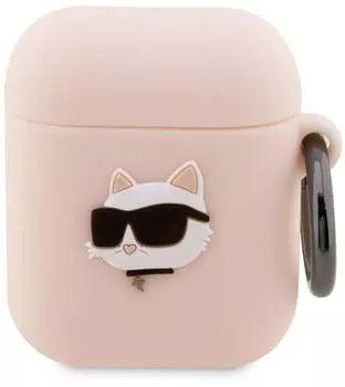 Чехол Karl Lagerfeld Choupette 3D для AirPods 1/2, розовый
