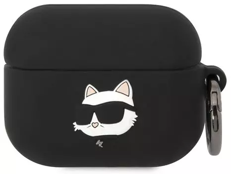 Чехол Karl Lagerfeld Choupette Ring 3D для Airpods Pro, черный