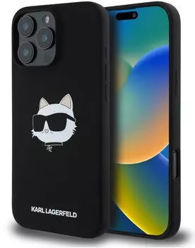 Чехол Karl Lagerfeld Liquid NFT Choupette MagSafe для iPhone 16 Pro Max, черный