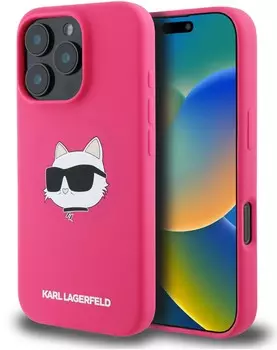 Чехол Karl Lagerfeld Liquid NFT Choupette MagSafe для iPhone 16 Pro, розовый
