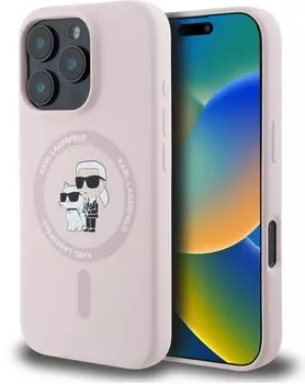 Чехол Karl Lagerfeld Liquid NFT & Choupette MagSafe для iPhone 16 Pro, розовый