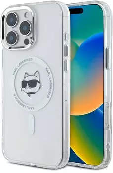 Чехол Karl Lagerfeld NFT Choupette MagSafe для iPhone 16 Pro Max, прозрачный