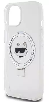 Чехол Karl Lagerfeld NFT Choupette Ring для iPhone 15 MagSafe, белый