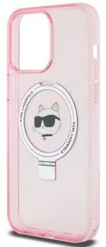 Чехол Karl Lagerfeld NFT Choupette Ring для iPhone 15 Pro MagSafe, розовый