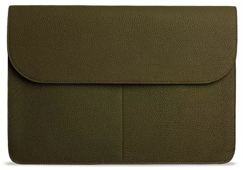 Чехол-конверт Bustha Jump Flap Sleeve для Macbook Air/Pro 14" (18/22), кожа, оливковый