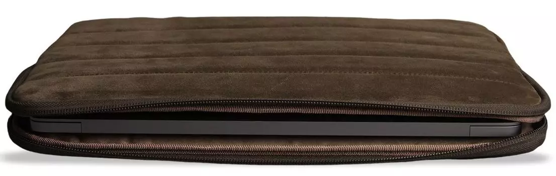 Чехол-конверт Bustha Puffer Sleeve для Macbook Air/Pro 14" (18/22), кожа/замша, хаки
