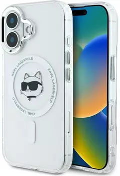 Чехол Karl Lagerfeld NFT Choupette MagSafe для iPhone 16, белый