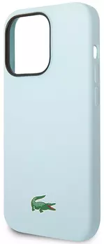 Чехол Lacoste Hard Logo для iPhone 15 Pro MagSafe, светло-голубой