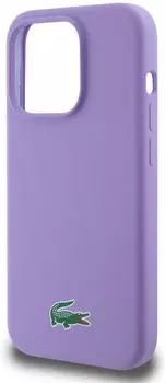 Чехол Lacoste Hard Logo для iPhone 15 Pro MagSafe, фиолетовый