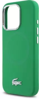 Чехол Lacoste Silver Croc MagSafe для iPhone 16 Pro Max, зеленый