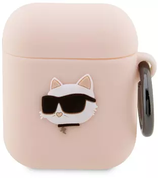 Чехол Karl Lagerfeld Choupette 3D для AirPods 1/2, розовый