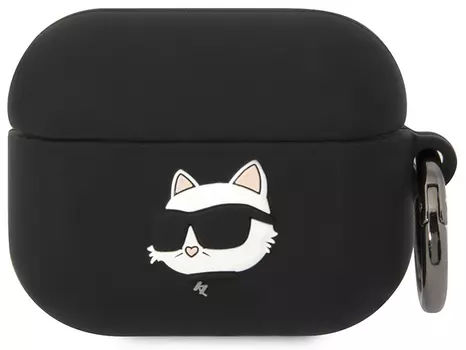 Чехол Lagerfeld Choupette Ring 3D для Airpods Pro, черный