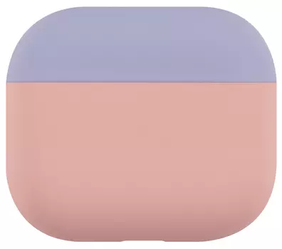 Чехол moonfish для AirPods 3 с двумя крышками, силикон, розовый+лавандовый