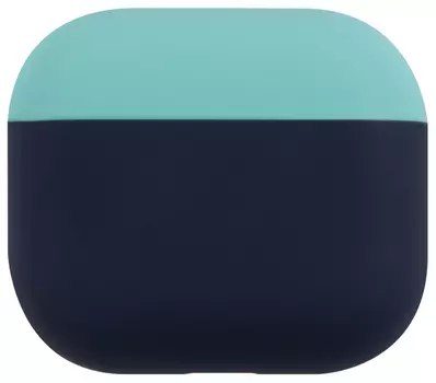 Чехол moonfish для AirPods 3 с двумя крышками, силикон, индиго+голубой+белый