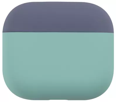 Чехол moonfish для AirPods 3 с двумя крышками, силикон, бирюзовый+фиолетовый