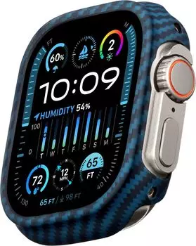 Чехол Pitaka для Apple Watch Ultra/Ultra 2 49 мм, кевлар, синий