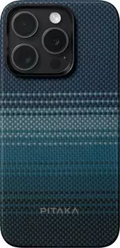 Чехол Pitaka Fusion Weaving MagEZ Case 5 для iPhone 15 Pro, кевлар, синий