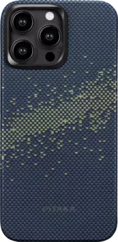 Чехол Pitaka MagEZ 4 StarPeak для iPhone 15 Pro, кевлар, синий/зеленый