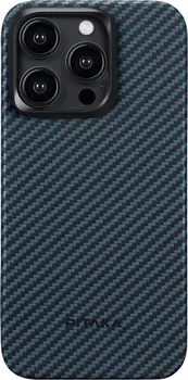 Чехол Pitaka MagEZ Case 4 для iPhone 15 Pro Max, кевлар, черный/синий