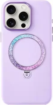 Чехол PYNANA Dancing Circle Series MagSafe для iPhone 16 Pro Max, фиолетовый