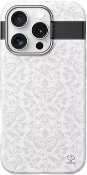 Чехол PYNANA Print Series MagSafe для iPhone 16 Pro, белый