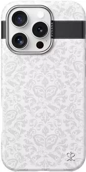 Чехол PYNANA Print Series MagSafe для iPhone 16 Pro Max, белый