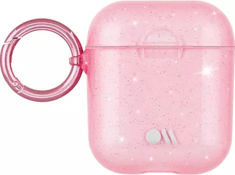 Чехол с карабином Hook Ups для AirPods (1/2-го поколения), розовый