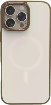 Чехол URR Matte Pure Glass MagSafe для iPhone 16 Pro, золотой