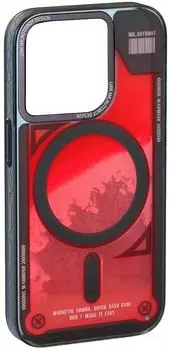 Чехол URR Overflowing Sands MagSafe для iPhone 16 Pro, красный