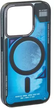 Чехол URR Overflowing Sands MagSafe для iPhone 16 Pro, синий