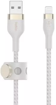 Кабель Belkin USB-A - Lightning, 1м, нейлон, белый