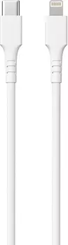 Кабель moonfish USB-C - Lightning, 1м, 3A, вспененный силикон, белый