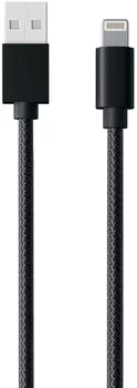 Кабель moonfish USBA - Lightning 1 м, нейлон, черный
